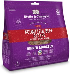 Stella & Chewy's Freeze-Dried Raw Dinner Morsels Grain-Free Protein Rich Bountiful Beef Recipe Cat Food, 3.5-oz bag
