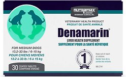Nutramax Denamarin with S-Adenosylmethionine & Silybin Tablets Liver Supplement for Medium Dogs, 30 count