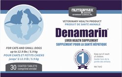 Nutramax Denamarin with S-Adenosylmethionine & Silybin Tablets Liver Supplement for Small Dogs & Cats, 30 count