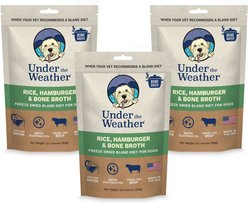Under the Weather Rice, Hamburger & Bone Broth Freeze-Dried Dog Food, 6.5-oz bag, 3 count