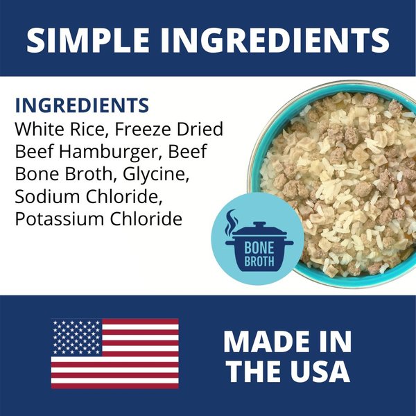 Show full view: Under the Weather Rice, Hamburger & Bone Broth Freeze-Dried Dog Food, 6.5-oz bag, 3 count slide 4 of 8