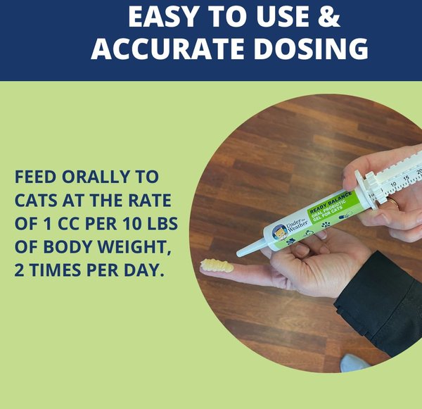 Show full view: Under the Weather Ready Balance Probiotic Cat Supplement, 30-cc syringe slide 4 of 7