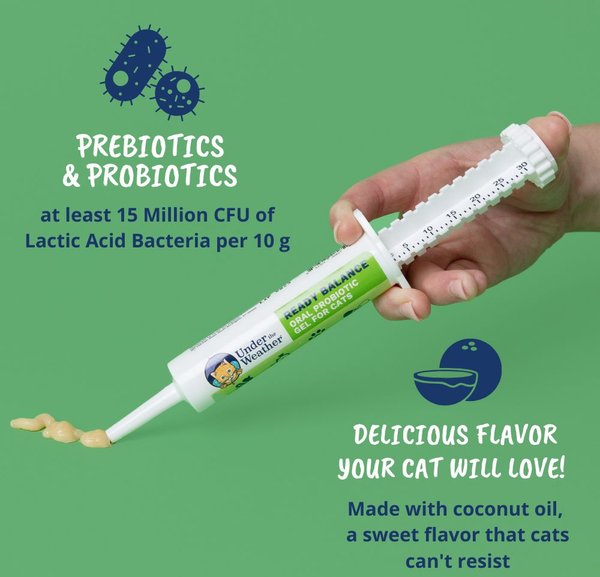 Show full view: Under the Weather Ready Balance Probiotic Cat Supplement, 30-cc syringe slide 6 of 7