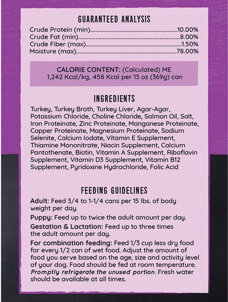 Show full view: Hound & Gatos 98% Turkey & Liver Grain-Free Dog Food, 13-oz, case of 12 slide 3 of 10