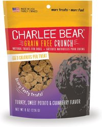 Charlee Bear Natural Bear Crunch Grain-Free Turkey, Sweet Potato & Cranberry Dog Treats, 8-oz bag