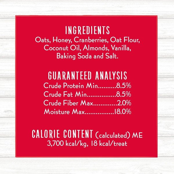 Show full view: Charlee Bear Bearnola Bites Cranberry Cobbler Flavor Dog Treats, 8-oz bag slide 6 of 8