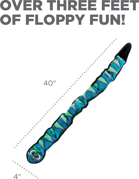 Show full view: Outward Hound Invincibles Snakes Squeaky Stuffing-Free Plush Dog Toy, 6-Squeak, Color Varies slide 4 of 6