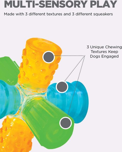 Show full view: Outward Hound Triple Jack Squeaky Dog Chew Toy slide 3 of 7