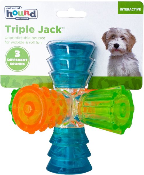 Show full view: Outward Hound Triple Jack Squeaky Dog Chew Toy slide 6 of 7