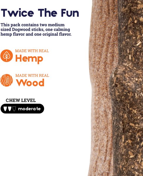 Show full view: Petstages Dogwood Calming Tough Dog Chew Toy, Medium, 2 count slide 3 of 10