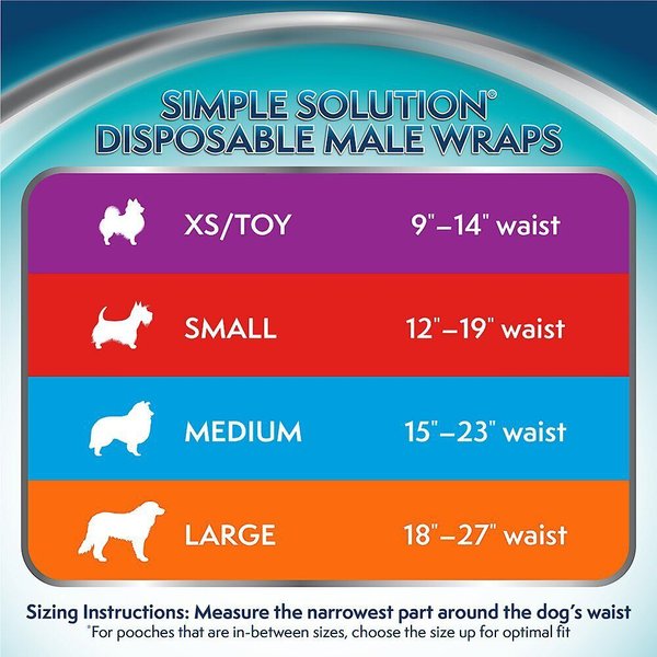 Show full view: Simple Solution Disposable Male Dog Wrap, Medium: 15 to 23-in waist, 12 count slide 3 of 10