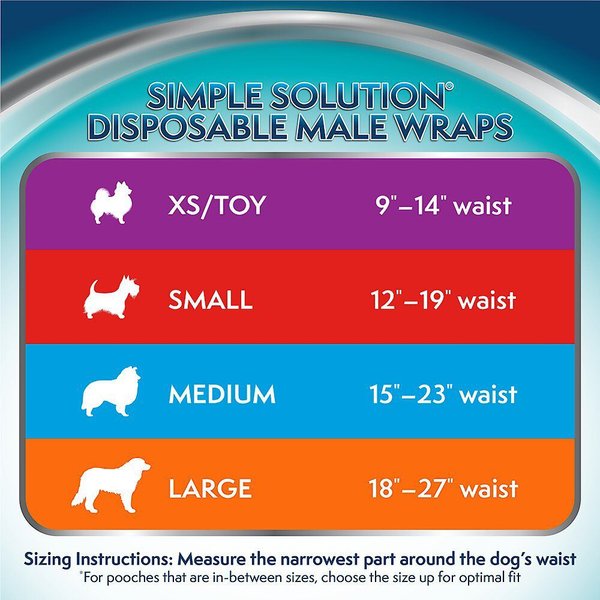 Show full view: Simple Solution Disposable Male Dog Wrap, Toy: 9 to 14-in waist, 12 count slide 3 of 10