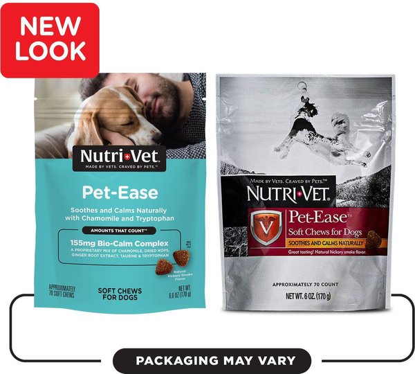 Show full view: Nutri-Vet Pet-Ease Soft Chews Calming Supplement for Dogs, 6-oz bag slide 9 of 10