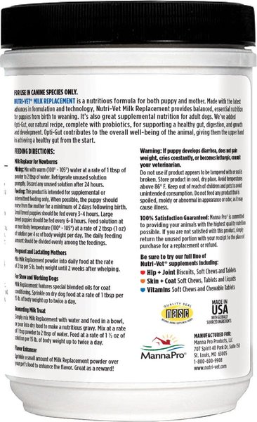 Show full view: Nutri-Vet Powder Milk Supplement for Dogs, 12-oz slide 7 of 10
