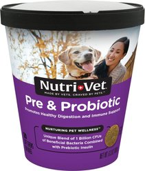 Nutri-Vet Pre & Probiotics Soft Chews Digestive Supplement for Dogs, 120 count