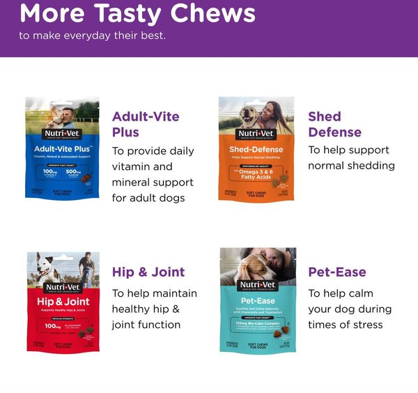 Show full view: Nutri-Vet Pre & Probiotics Soft Chews Digestive Supplement for Dogs, 120 count slide 6 of 10