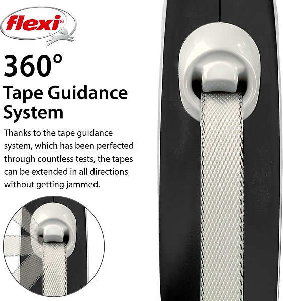 Show full view: Flexi Comfort Nylon Tape Retractable Dog Leash, Grey, Small: 5-m long slide 3 of 6