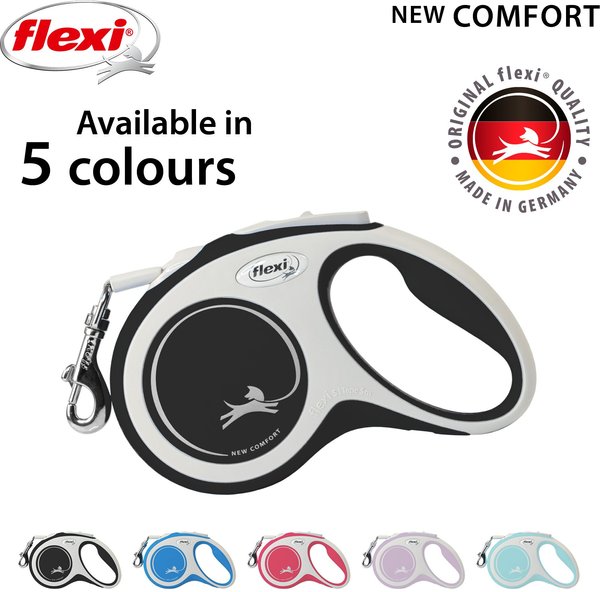Show full view: Flexi Comfort Nylon Tape Retractable Dog Leash, Grey, Small: 5-m long slide 4 of 6