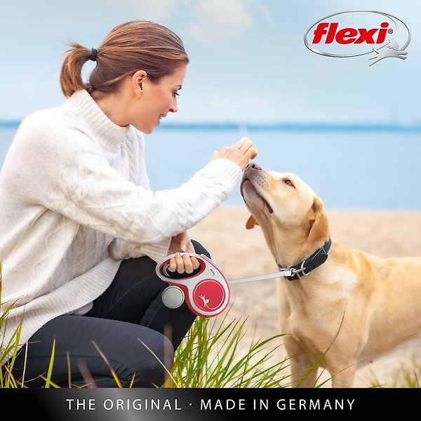 Show full view: Flexi Comfort Nylon Tape Retractable Dog Leash, Grey, Small: 5-m long slide 6 of 6