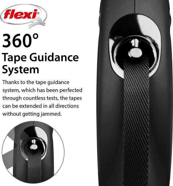 Show full view: Flexi Classic Nylon Tape Retractable Dog Leash, Black, Medium: 5-m long slide 3 of 7