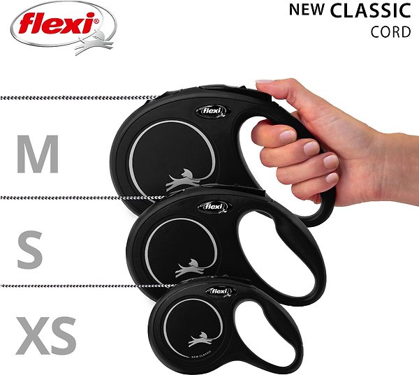 Show full view: Flexi Classic Nylon Cord Retractable Dog Leash, Black, Small: 3-m long slide 5 of 7