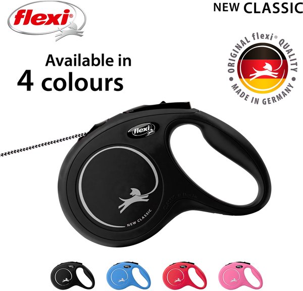 Show full view: Flexi Classic Nylon Cord Retractable Dog Leash, Black, Medium: 8-m long slide 4 of 7
