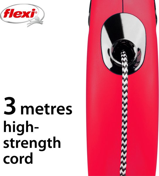Show full view: Flexi Classic Nylon Cord Retractable Dog Leash, Red, X-Small: 3-m long slide 3 of 7