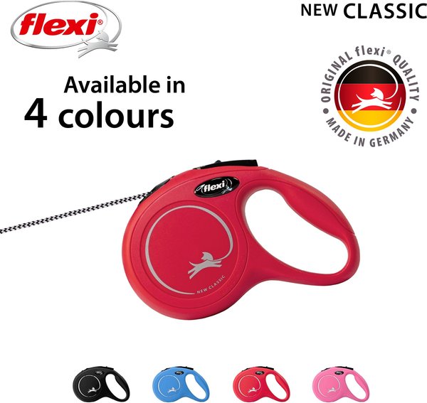 Show full view: Flexi Classic Nylon Cord Retractable Dog Leash, Red, X-Small: 3-m long slide 4 of 7