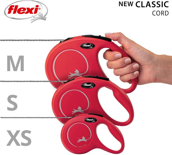 Show full view: Flexi Classic Nylon Cord Retractable Dog Leash, Red, X-Small: 3-m long slide 5 of 7
