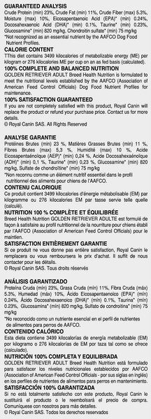 Show full view: Royal Canin Breed Health Nutrition Golden Retriever Adult Dry Dog Food, 13.6-kg bag slide 5 of 7