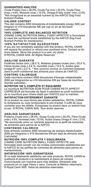 Show full view: Royal Canin Canine Care Nutrition Small Fussy Appetite Dry Dog Food, 1.6-kg bag slide 5 of 6