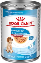 Royal Canin Canine Health Nutrition Medium Puppy Thin Slices in Gravy Wet Canned Dog Food, 370-g can, case of 12
