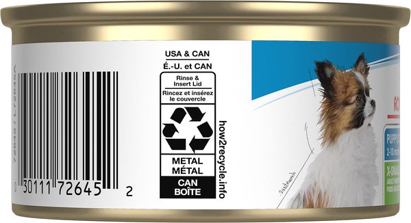 Show full view: Royal Canin Canine Health Nutrition X-Small Puppy Thin Slices in Gravy Wet Canned Puppy Food, 85-g can, case of 24 slide 3 of 7