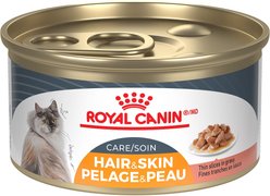 Royal Canin Feline Care Nutrition Hair & Skin Care Thin Slices In Gravy Wet Canned Cat Food, 85-g can, case of 24