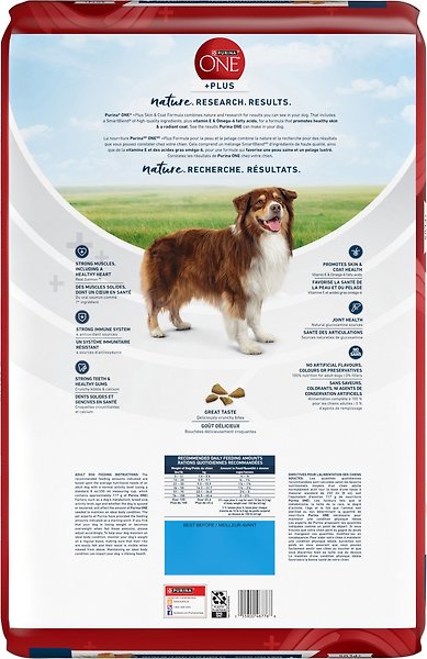 Show full view: Purina ONE +Plus Skin & Coat Salmon Dry Dog Food, 9.5-kg bag slide 3 of 9