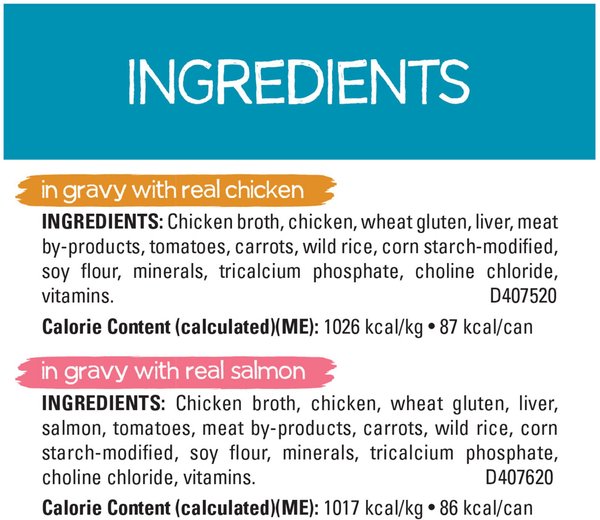 Show full view: Purina Beneful Incredibites Real Chicken & Salmon in Gravy Variety Pack Wet Dog Food, 85-g can, case of 12 slide 9 of 10