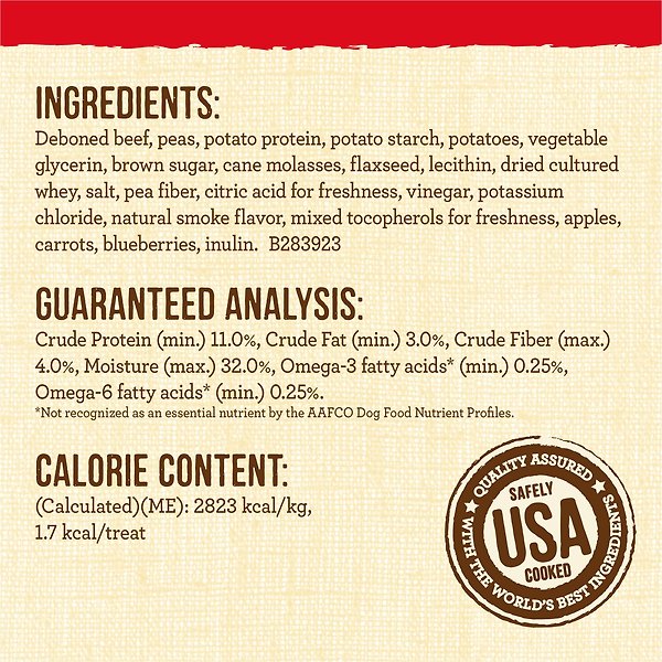 Show full view: Merrick Lil' Plates Small Breed Bitty Beef Recipe Dog Treats, 142-g bag slide 9 of 9