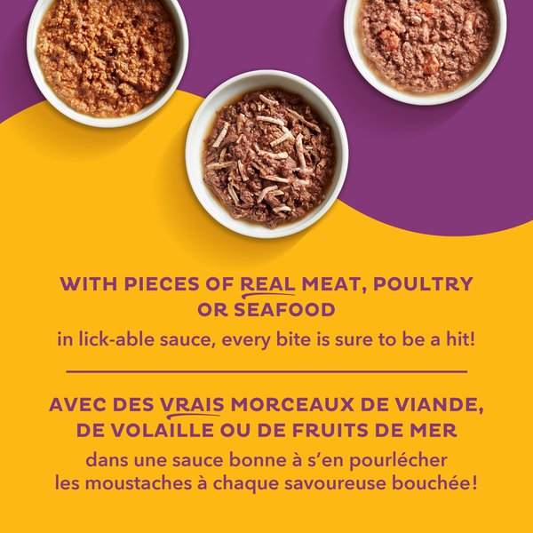 Show full view: Meow Mix Tenders In Sauce Surf & Turf Favourites Variety Pack Wet Cat Food, 78-g can, case of 12 slide 3 of 5