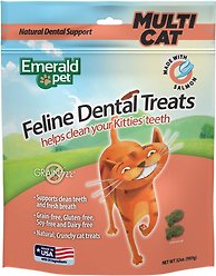 Emerald Pet Feline Dental Salmon Grain-Free Cat Treats, 32-oz bag