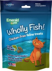 Emerald Pet Wholly Fish! Tuna Recipe Cat Treats, 3-oz bag