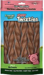 Emerald Pet Piggy Twizzies Grain-Free Dog Treats, 9-in, 6 count