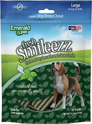 Emerald Pet Fresh Smileezz Large Grain-Free Dental Dog Treats, 12 count