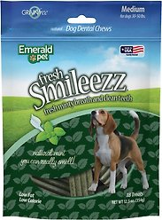 Emerald Pet Fresh Smileezz Medium Grain-Free Dental Dog Treats, 18 count