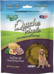 Emerald Pet Quiche Royale Egg Recipe with Cheese & Ham Chewy Dog Treats, 6-oz bag