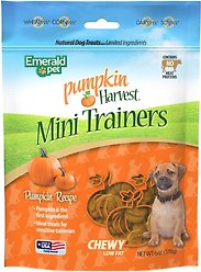Emerald Pet Pumpkin Harvest Mini Trainers Pumpkin Soft & Chewy Dog Treats, 6-oz bag