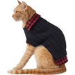 Show in main carousel: Frisco Plaid Cable Knit Dog & Cat Sweater, Red Plaid, X-Small slide 3 of 7