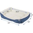 Show in main carousel: Frisco Sherpa Rectangular Bolster Cat & Dog Bed, Navy Herringbone, Large slide 2 of 10