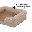 Show in main carousel: Frisco Plush Orthopedic Front Bolster Cat & Dog Bed w/Removable Cover, Beige, X-Large slide 5 of 10