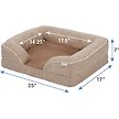 Show in main carousel: Frisco Plush Orthopedic Front Bolster Cat & Dog Bed w/Removable Cover, Beige, Medium slide 2 of 10