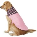 Frisco Mediumweight Boulder Plaid Insulated Dog & Cat Puffer Coat, Pink, XX-Large